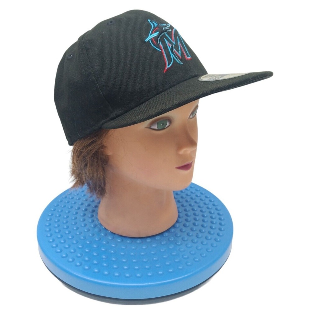 New Era Miami Marlins MLB Florida Black UV 59Fifty Fitted Hat Cap 7 1/4 - Picture 3 of 9