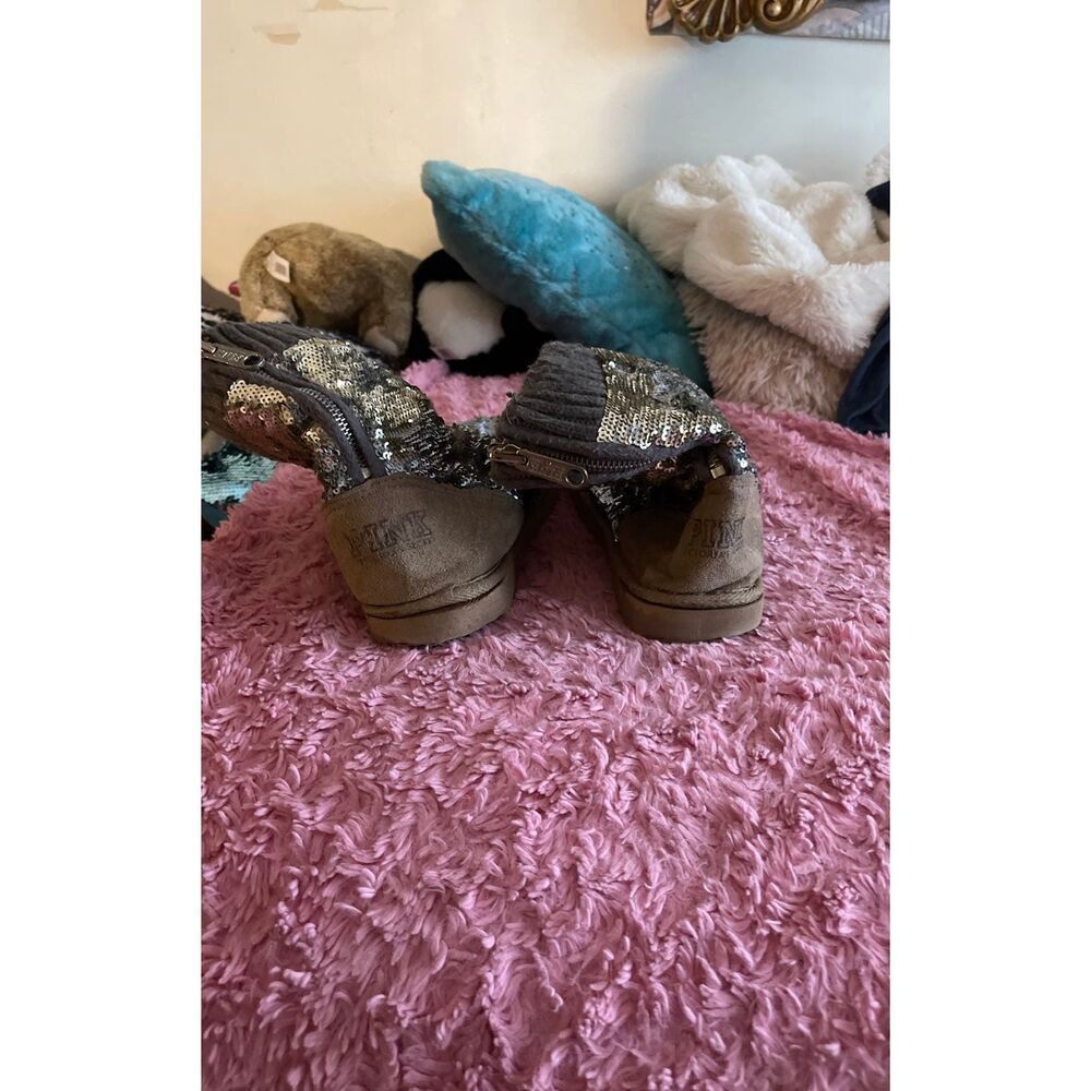 Vs pINK mukluks fur lined sequin boots M y2k htf - Picture 3 of 10