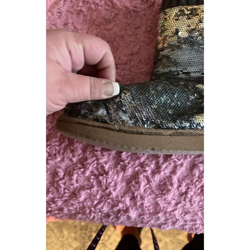 Vs pINK mukluks fur lined sequin boots M y2k htf - Picture 7 of 10