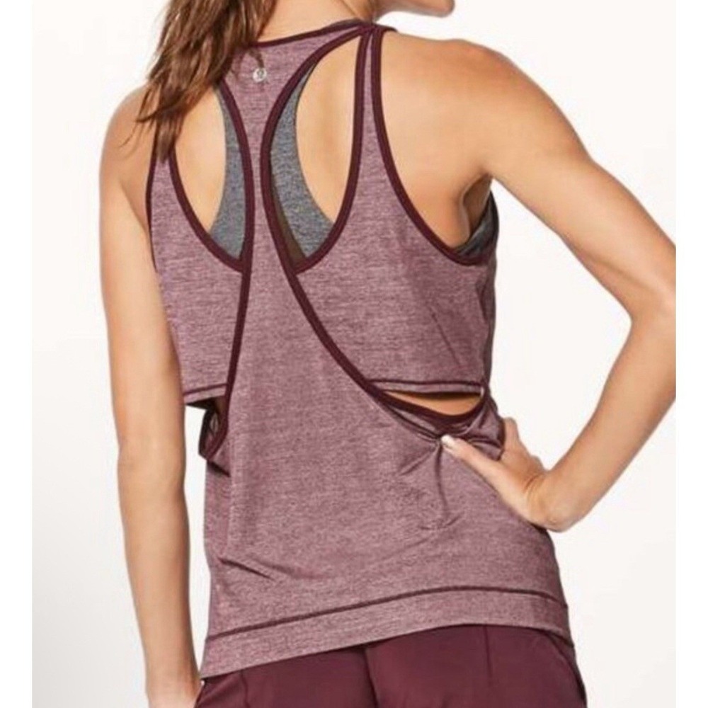 Gently Used Lululemon Run The Day Tank Heathered Dark Adobe/Dark Adobe‎
