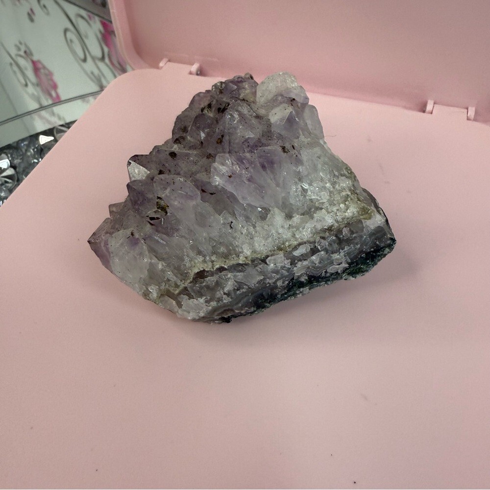 Raw Amethyst Crystal Cluster - Light Purple Geode Specimen - Picture 2 of 5