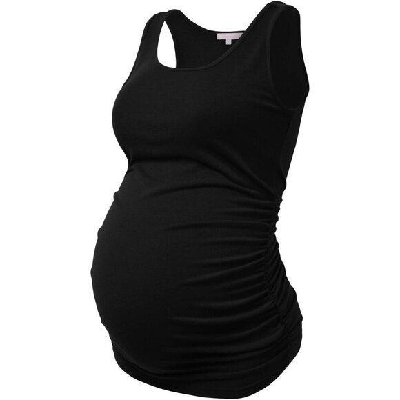 Tops - Maternity Tank Top Women Sleeveless Basic Ruched Pregnancy Tee