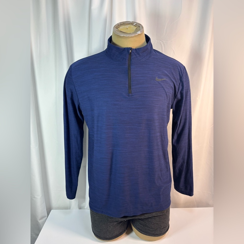 Nike Men’s Breathe Dri-FIT 1/4 Zip Pullover Training Shirt - Royal Blue - Picture 2 of 16