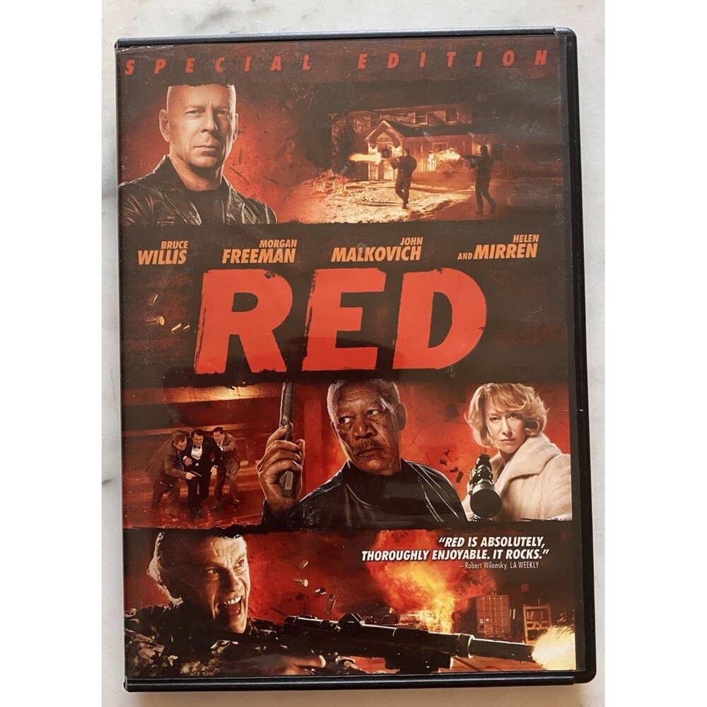 RED (DVD, 2010) Special Edition Starring Willis‎ Freeman Malkovich & Mirren EUC