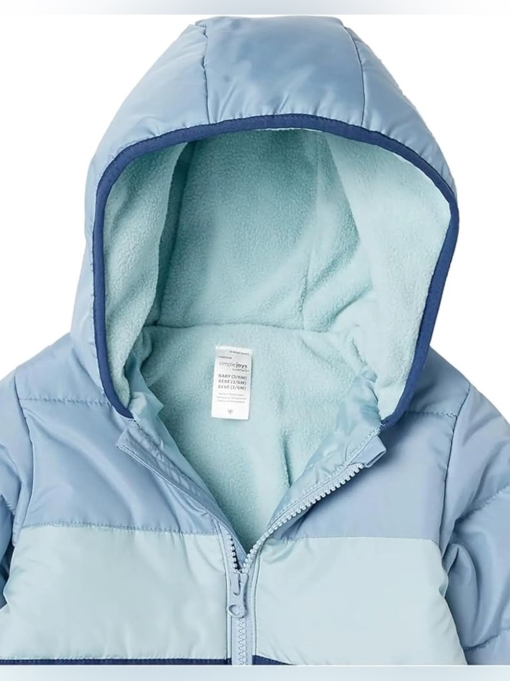 Carter's Blue Colorblock Puffer One-Piece Water Proof Snowsuit - Picture 2 of 14