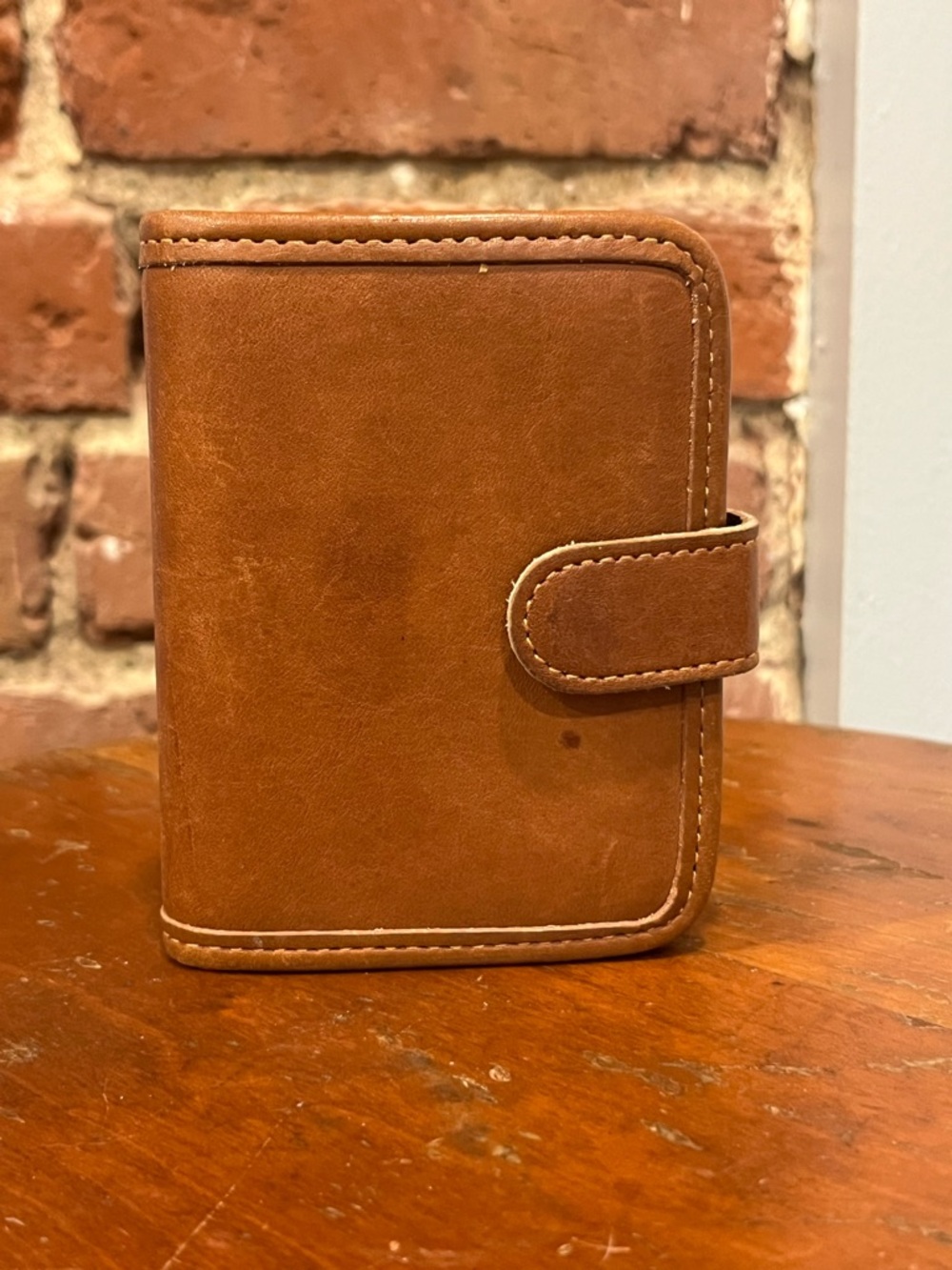 Coach 4834 British Tan Leather Snap Tab Bifold Wallet Organizer Vintage USA