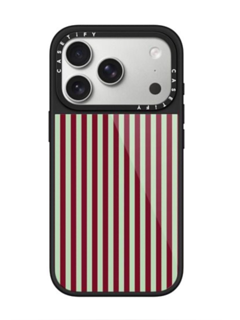 Casetify Vertical Stripe Hard Case in Burgundy & Mint Green NWT I phone 17 pro