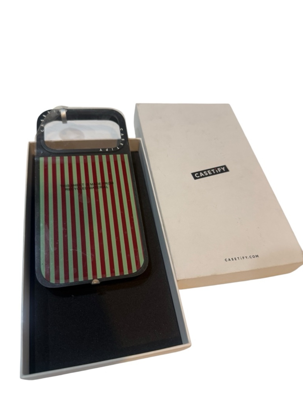 Casetify Vertical Stripe Hard Case in Burgundy & Mint Green NWT I phone 17 pro - Picture 3 of 6