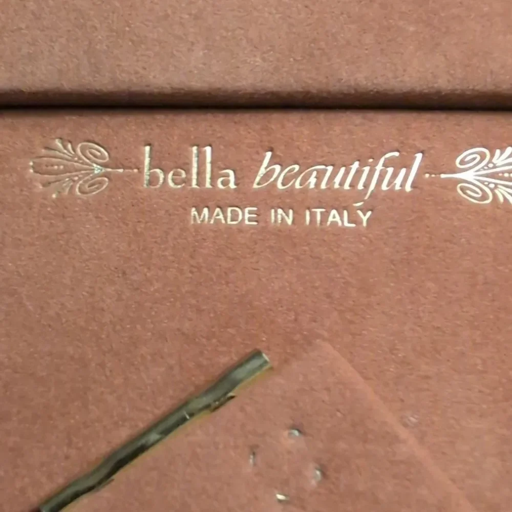 Bella Elegant Blue & Green Wood Inlay Picture Frame Brown Velvet Easel Back - Picture 5 of 8