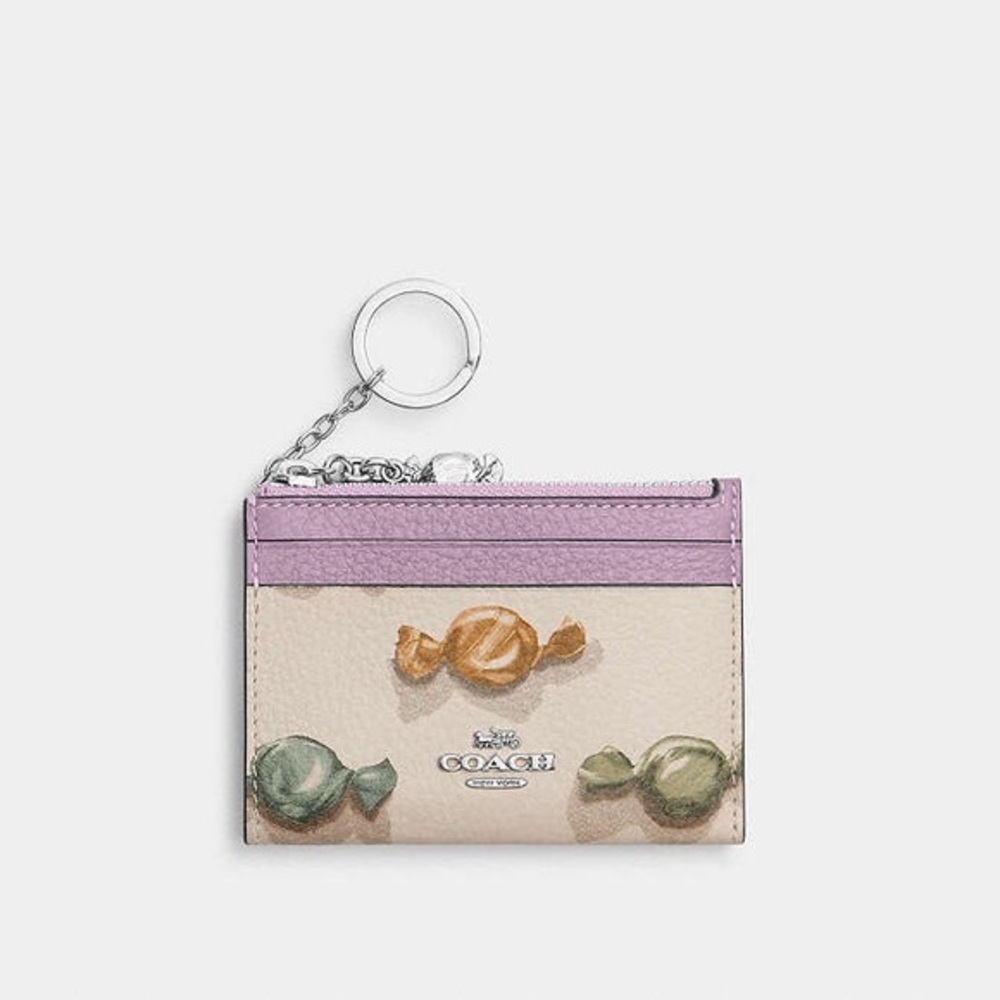 Coach Lavender and Beige Candy Print Card Holder