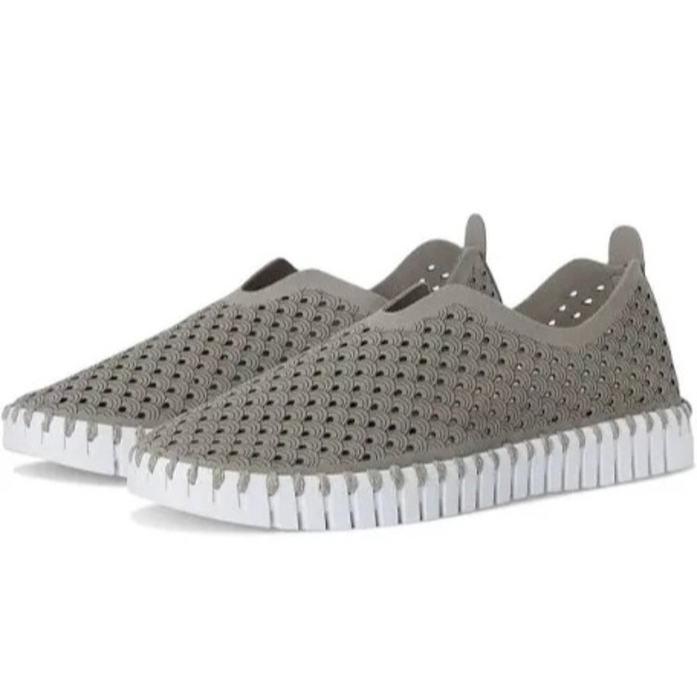 Ilse Jacobsen Tulip 139 Laser-Cut Lightweight Gray‎ Flats Size 9