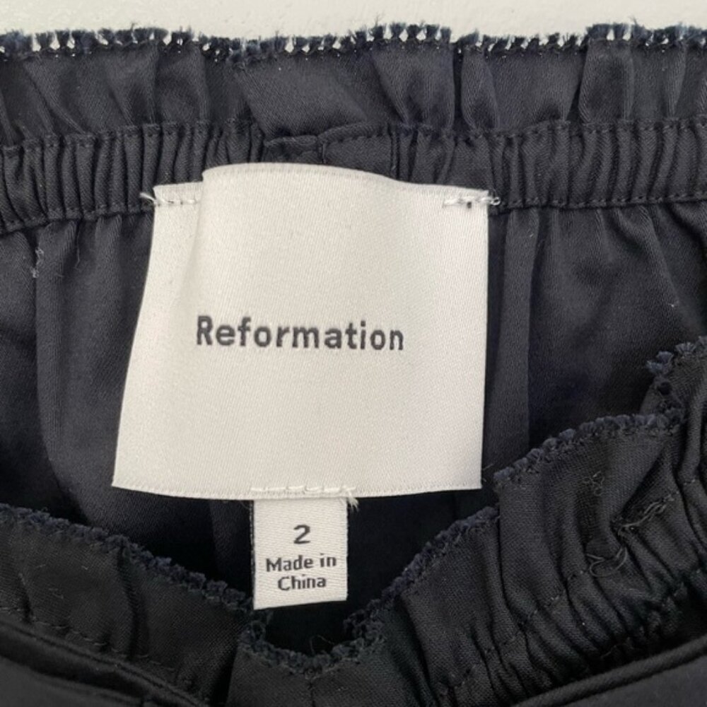 NEW Reformation Lauryn Elegant Cotton Black Top Bows | size 2 - Picture 8 of 11
