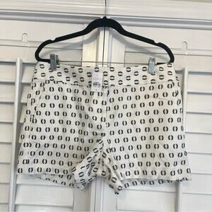 Loft White And Black Embroidered Shorts Size 8‎