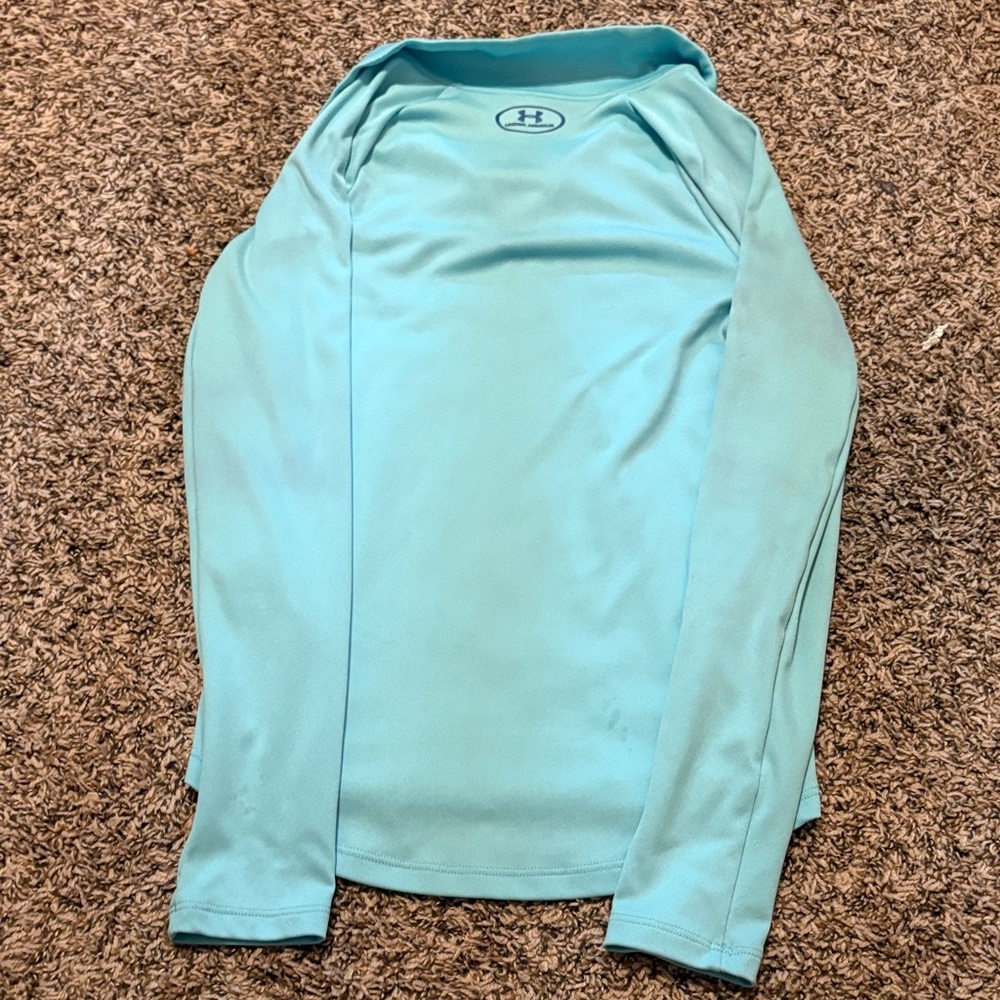 Under Armour Kids Light Blue Quarter-Zip Pullover - Picture 3 of 4