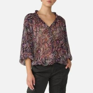Sanctuary Royal Paisley Colorful Blouse Size XS‎ NWT