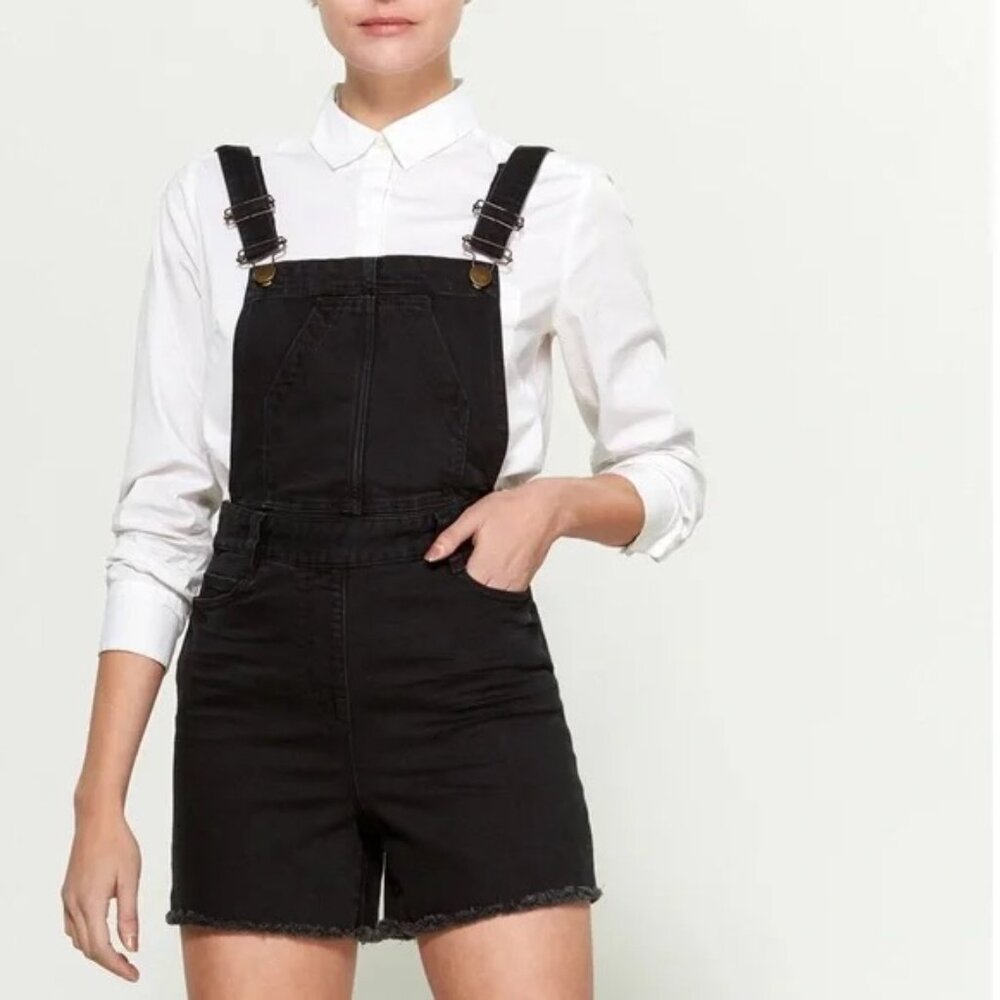 MAJE NEW NWOT Black Denim Short Overalls