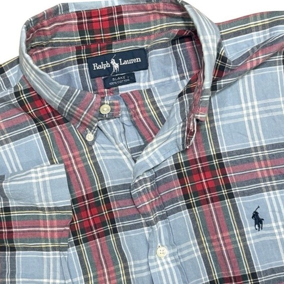 Polo Ralph Lauren Other - Vintage Ralph Lauren Blake Fit Men Large Button Down Shirt Red Plaid Pony Preppy