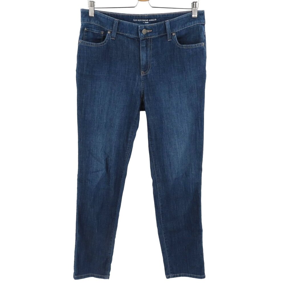 Chicos 0 Womens 4 Slim Boyfriend Ankle Denim Jeans Blue Cotton Blend Has Pockets