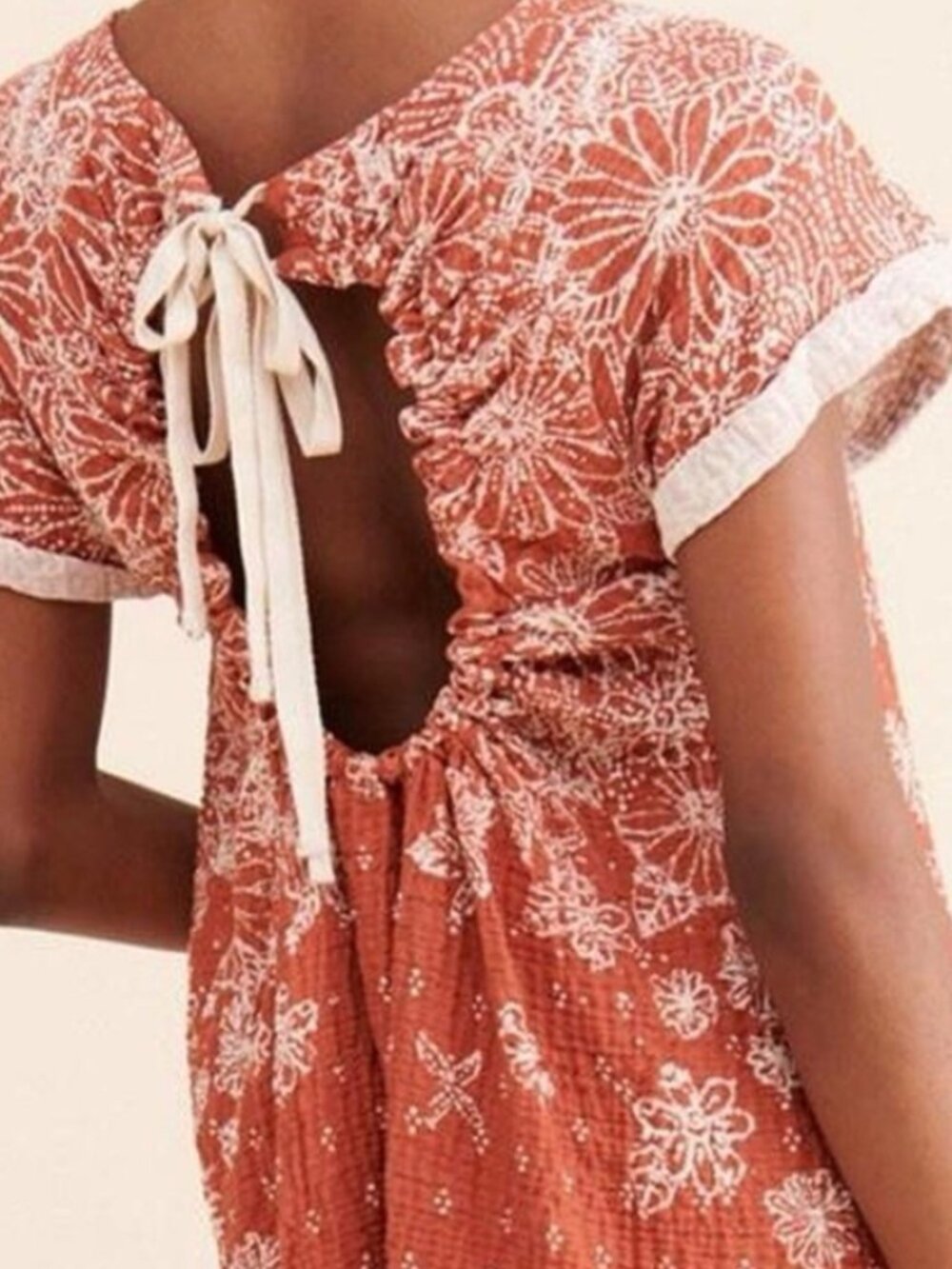 Free People Pinwheel Print Swing Dress Size XS – Coral Combo - Picture 3 of 12