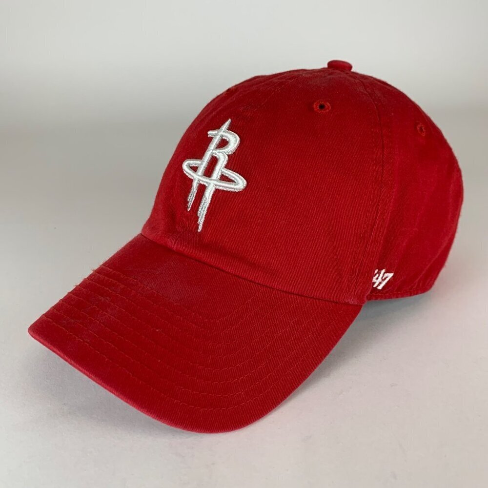 Houston Rockets NBA Red 47 Brand Clean Up Relaxed Fit Strapback Adjustable Hat