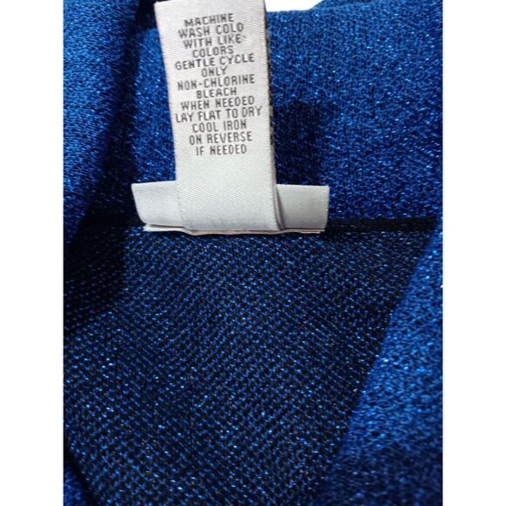 CATHERINES Cowl Long Tunic Sweater 2X Flowy Very Soft Sparkly Royal Blue Black - Picture 4 of 9