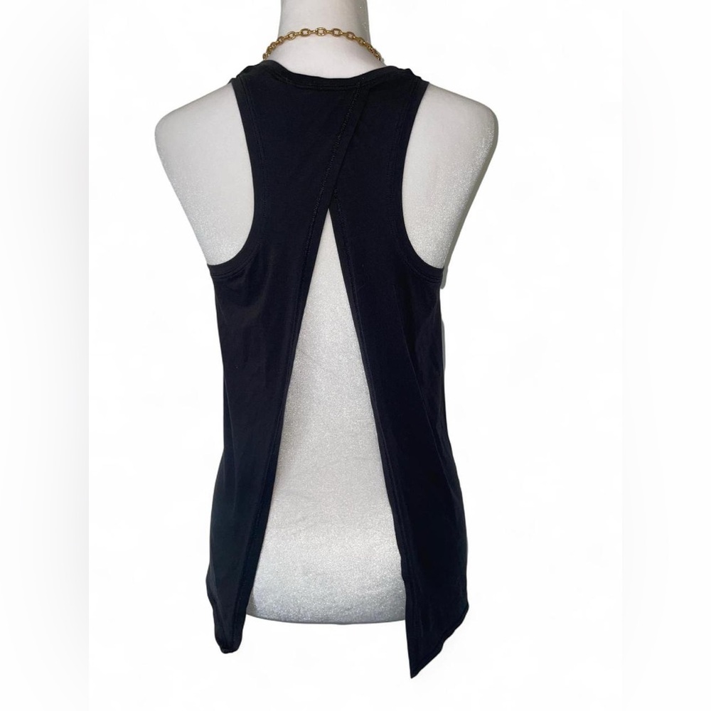 Lululemon Athletic Top Open Back Tie Slit Black Size 4 - Picture 3 of 5