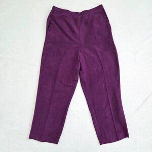 Vtg Purple Faux Suede Pants Sz 12 Boho‎ 90s Y2K Whimsigoth Witchy Alfred Dunner