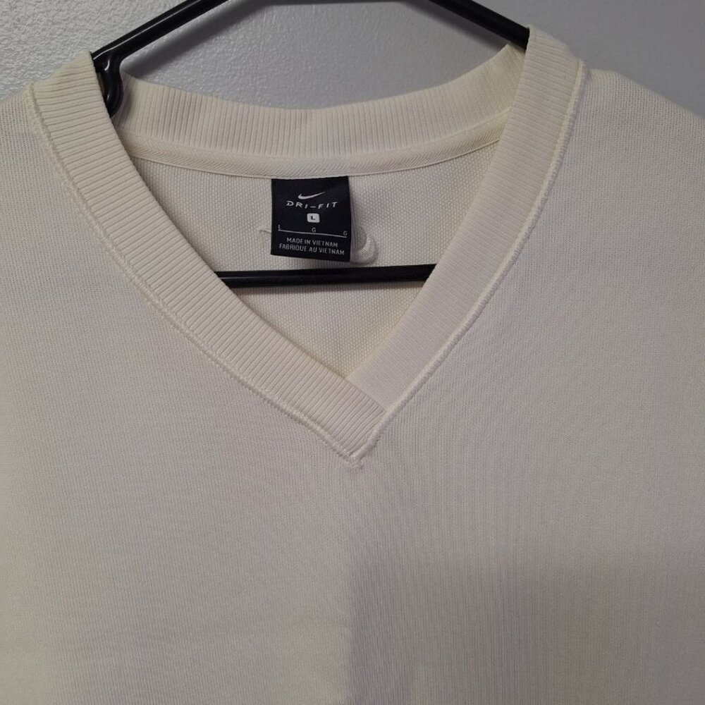 Nike Dri Fit Pullover Vest Off White Mens Large‎ Gold Preppy Club - Picture 2 of 9