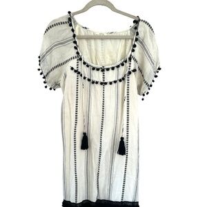 Tularosa White and Black Tassel Blouse