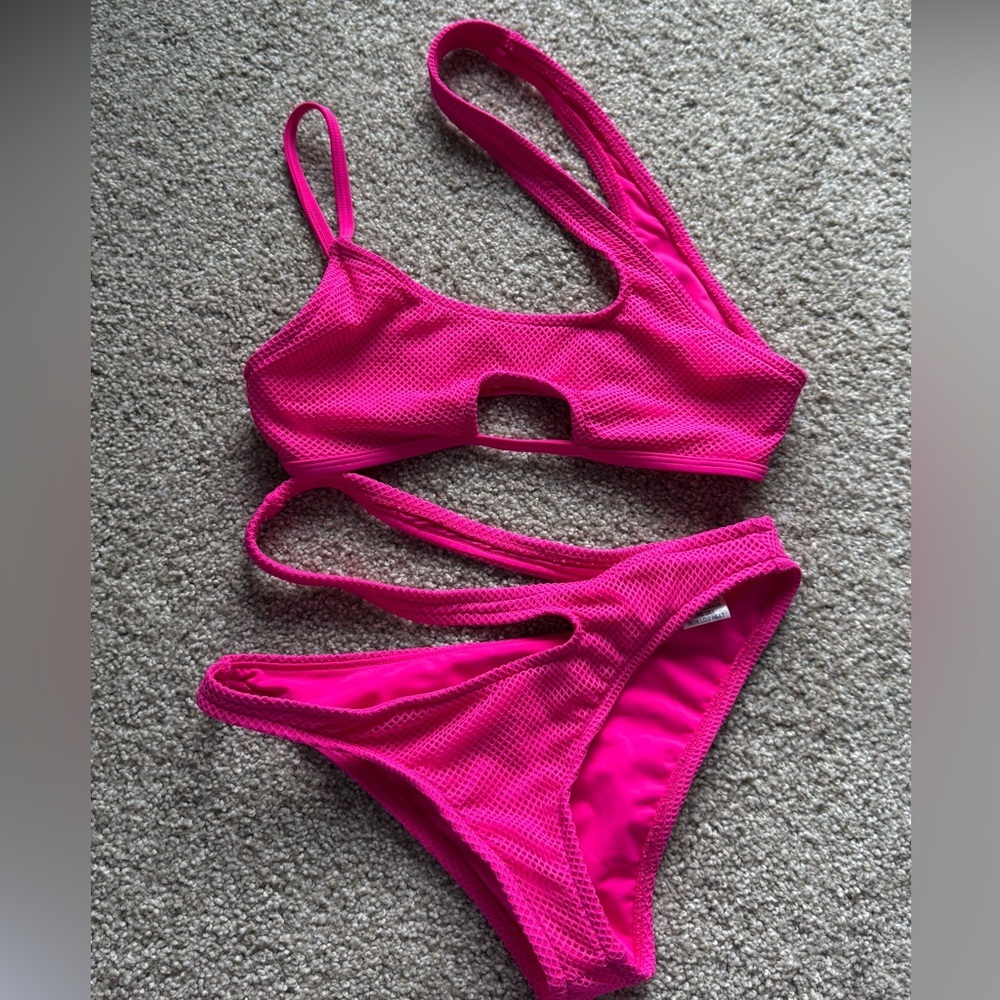 Fashion Nova brighter under the sun bikini neon pink