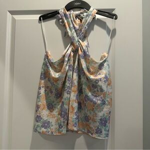 Wayf Multicolor Floral Halter Tank Top