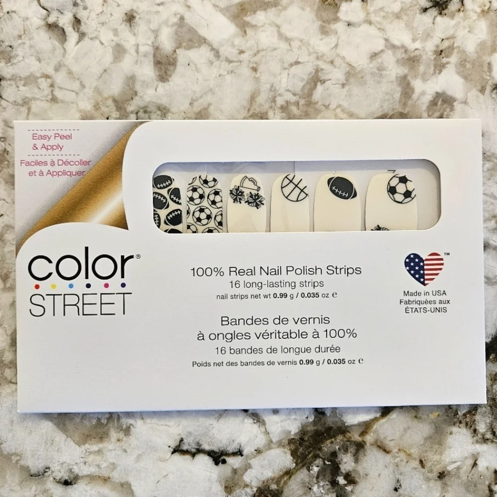 Color Street Sports-Themed Nail Strips - Clear Overlay - Picture 1 of 3