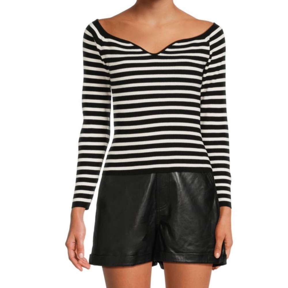 Ba&sh Striped ribbed-knit sweater