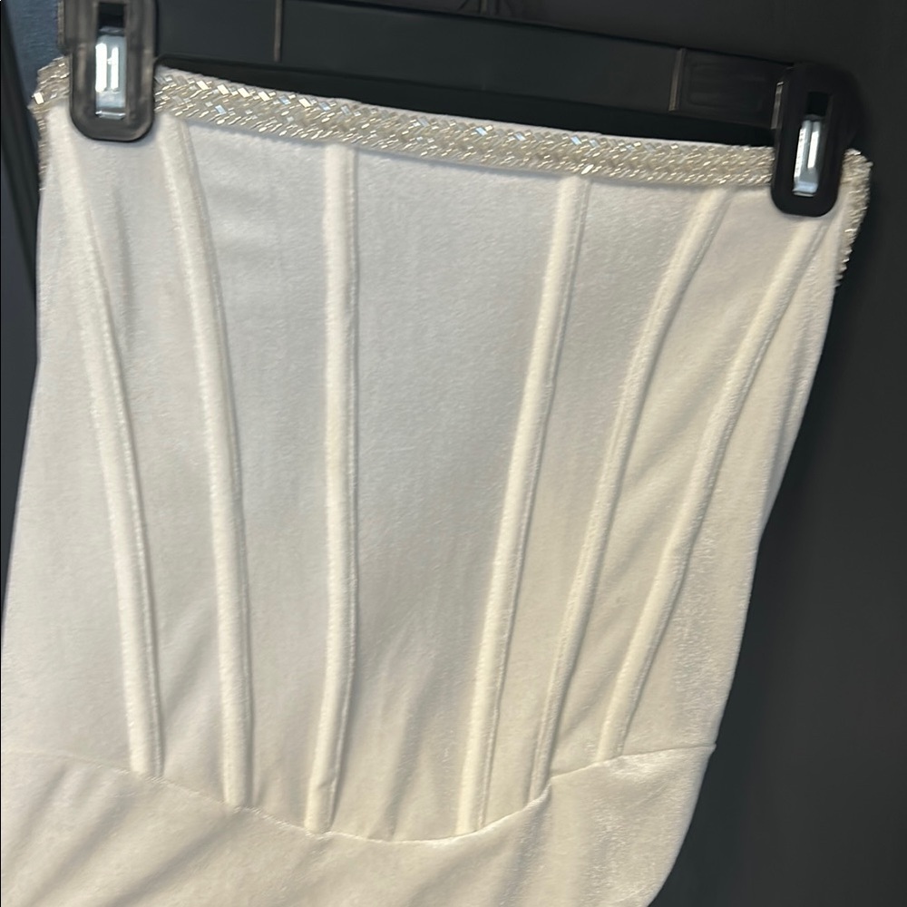 SHEIN White Bodysuit with Silver Accents - Picture 2 of 3