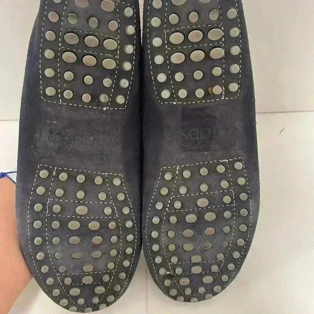 TODS Navy Blue Suede Driving Loafers - Picture 5 of 11