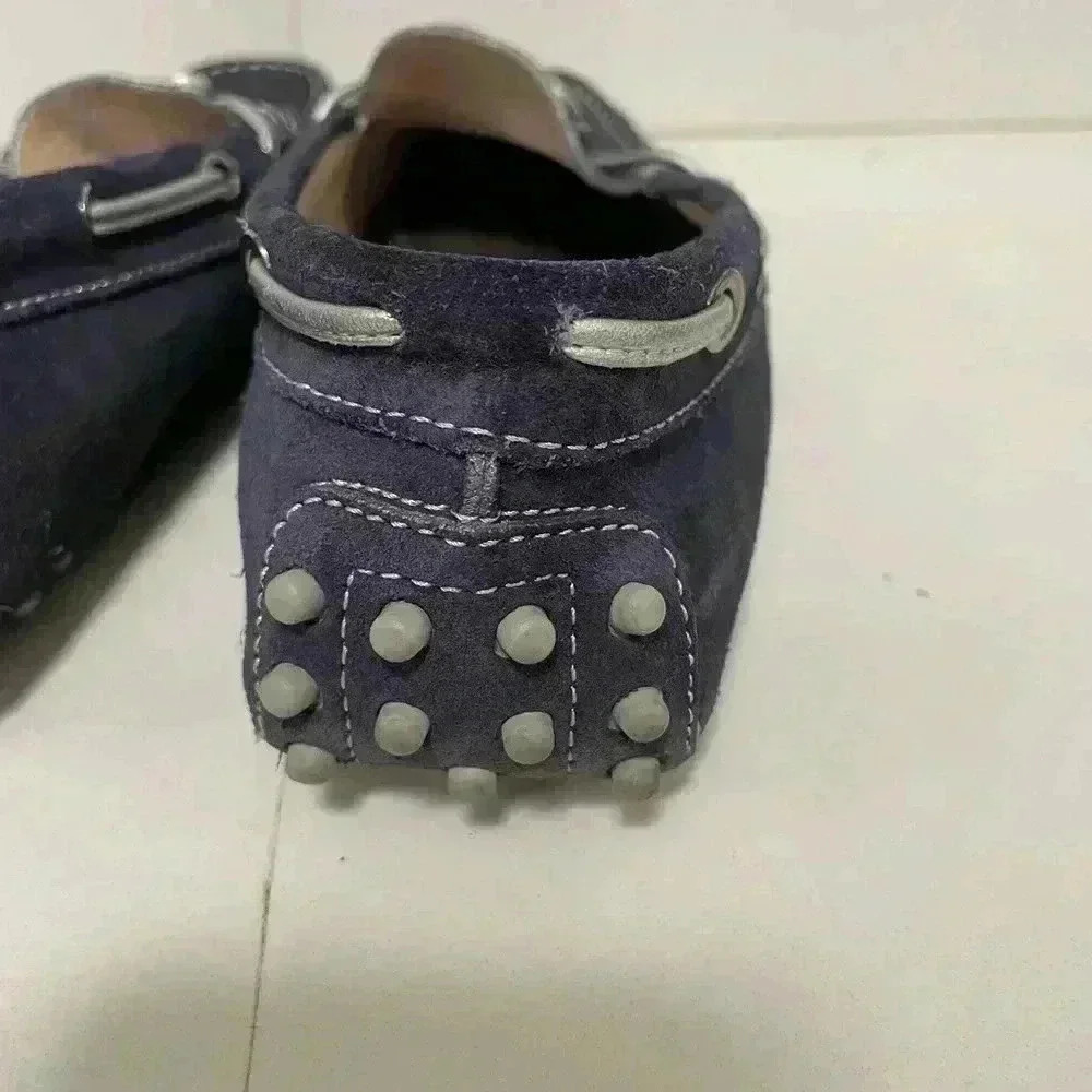 TODS Navy Blue Suede Driving Loafers - Picture 6 of 11