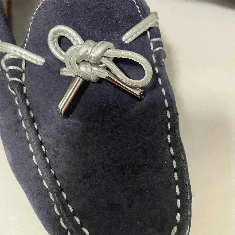 TODS Navy Blue Suede Driving Loafers - Picture 9 of 11
