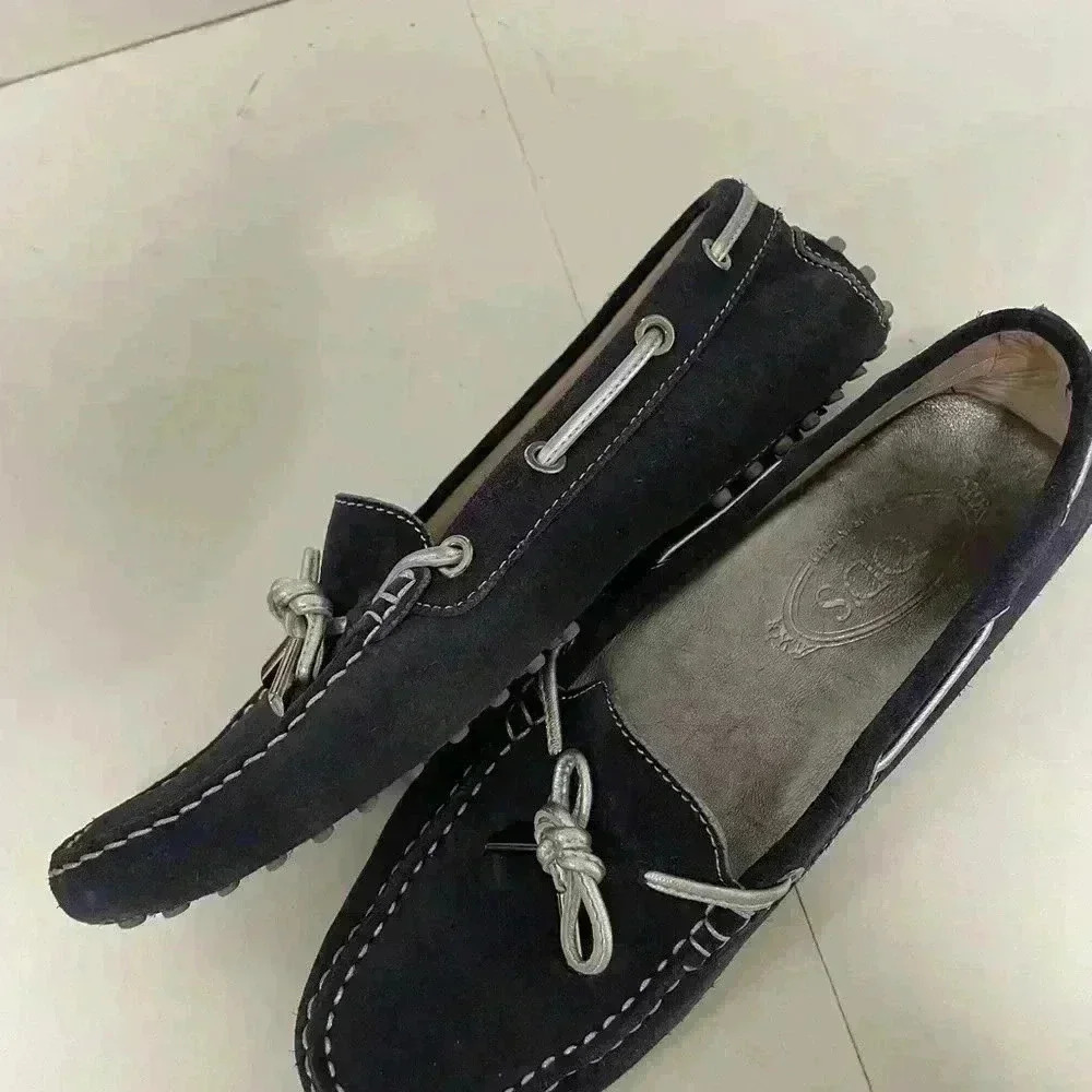 TODS Navy Blue Suede Driving Loafers - Picture 11 of 11