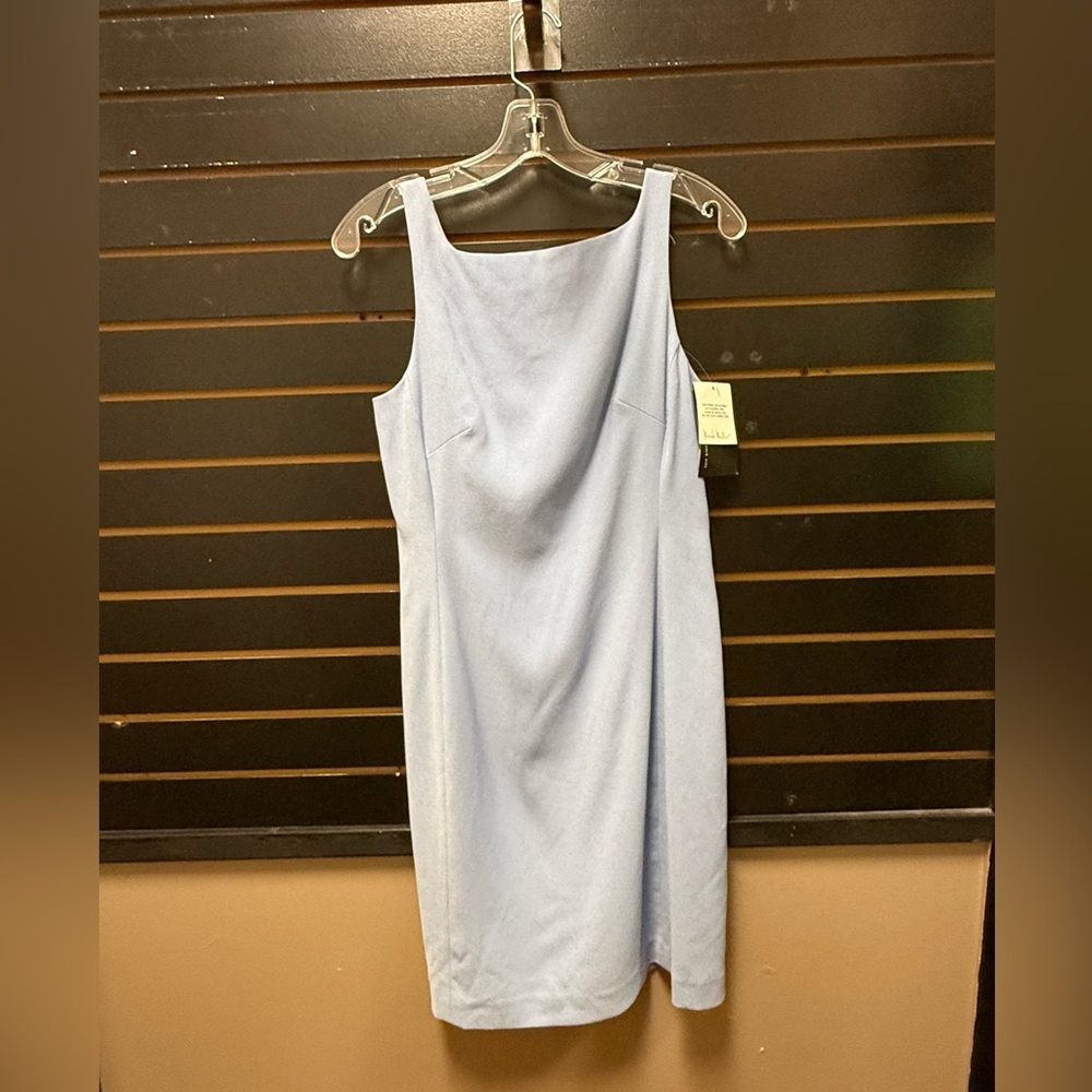 Nicole Miller Periwinkle Blue Shorter Sheath Dress NWT Size 6 Made in USA