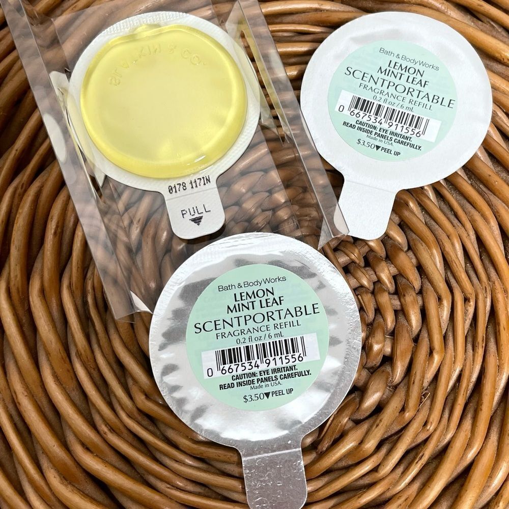 Bath and Body Works Scentportable 3 Lot Scent‎ Disc Fragrance Lemon Mint Leaf