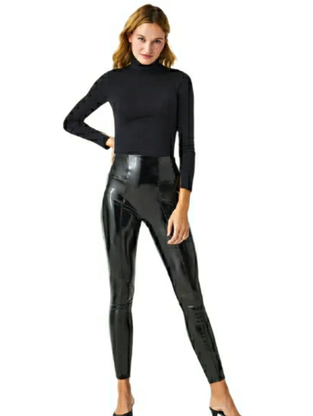 NWOT SPANX Faux Patent Leather Leggings- M
