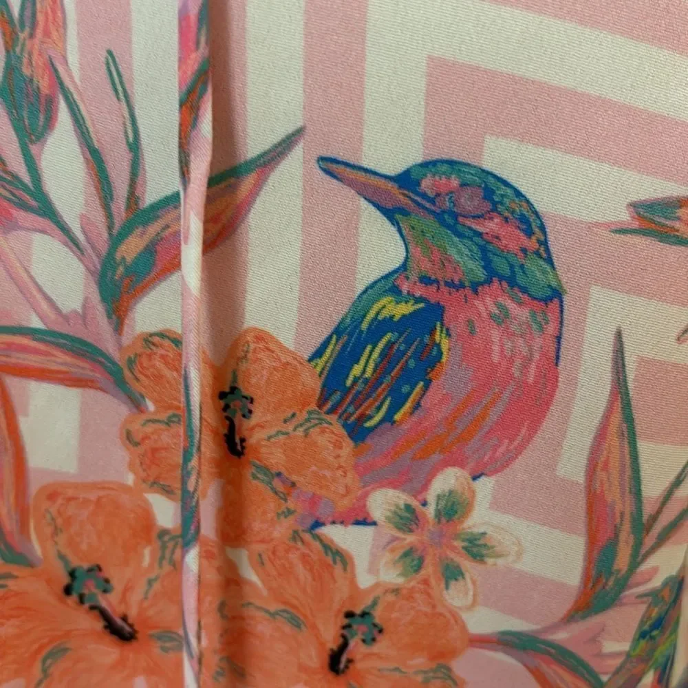 NWT AMERICA & BEYOND Hummingbird Print Maxi Dress M - Picture 7 of 13