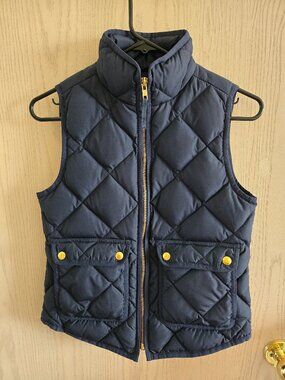 J Crew navy blue quilted vest xxs petite