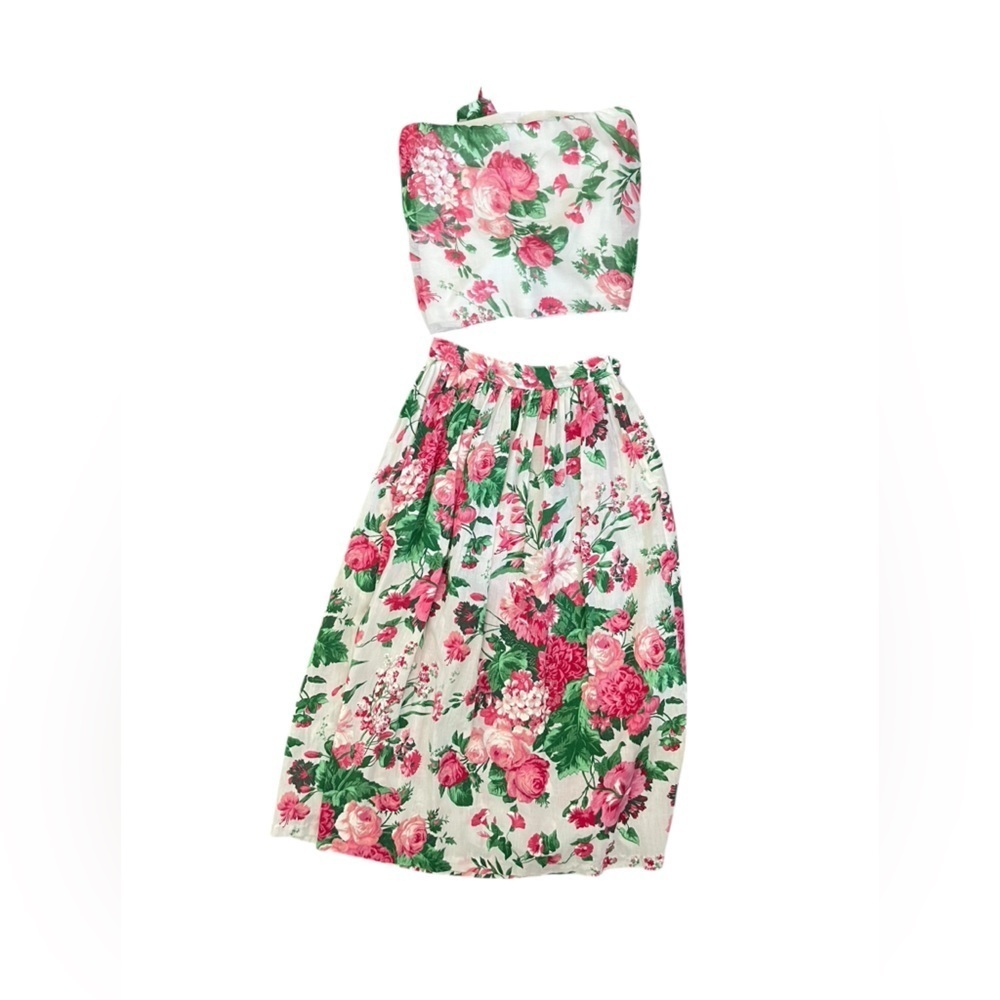 Vintage Avon Fashions Floral Two Piece Set Size 5/6 80s Cottagecore