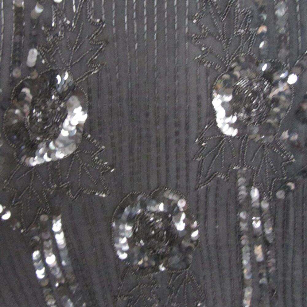 STENAY Vintage Art Deco Flapper Style Black Silk Sequins Dress - Picture 4 of 6