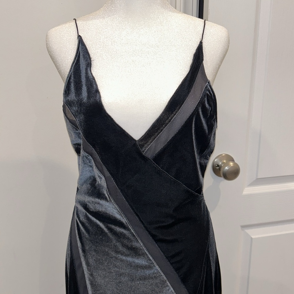Free People Spliced Velvet Maxi Slip Dress, Size Small - Picture 4 of 8