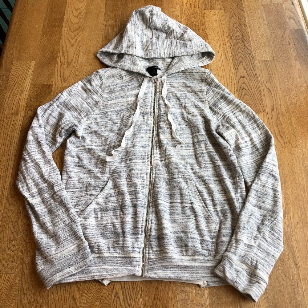 Aqua Gray Lightweight Full Zip Hooded Jacket Medium