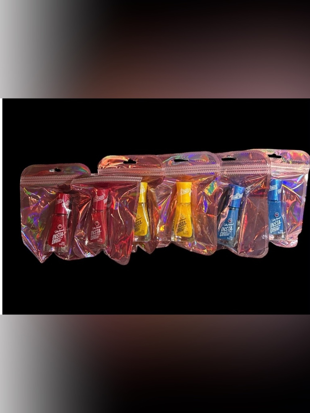 Sally Hansen Insta-Dri Nail Polish Pack - Yellow, Red, Blue 6 bottles