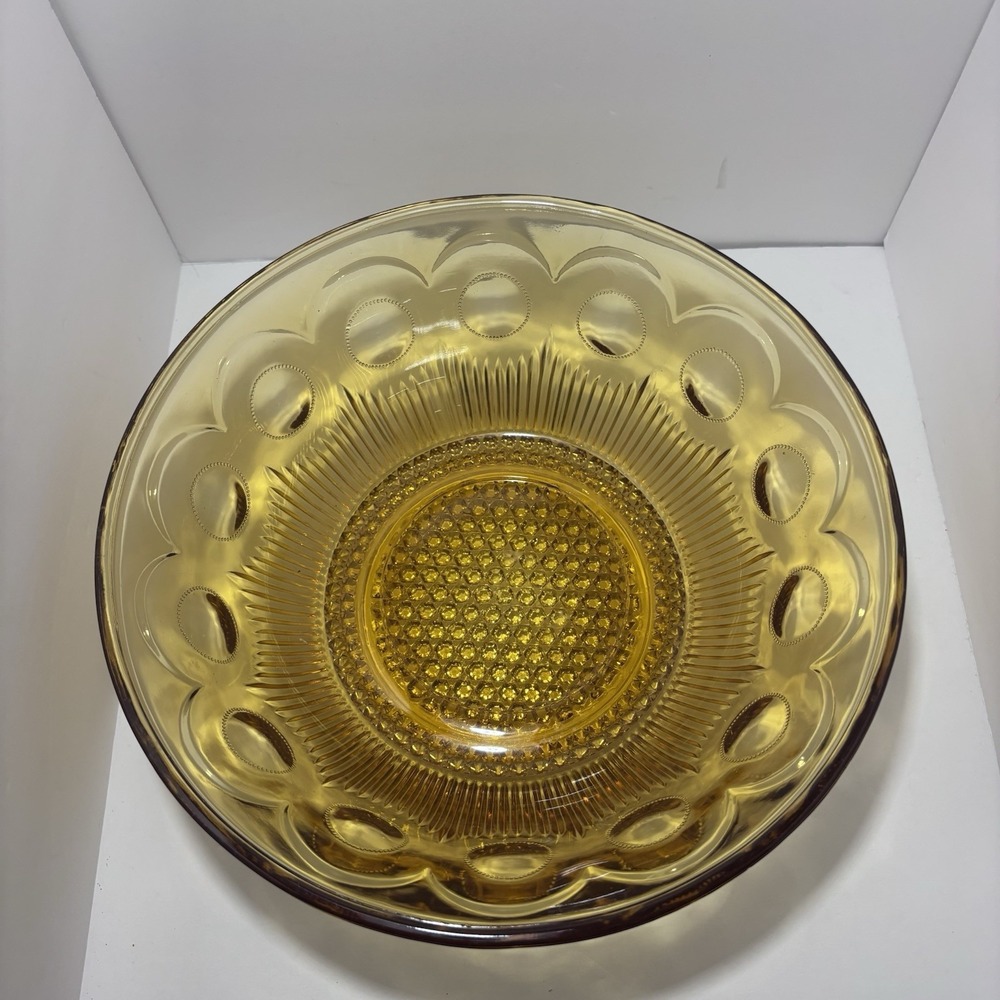 Mid‎ century Manhattan amber glass bowl Bartlett Collins