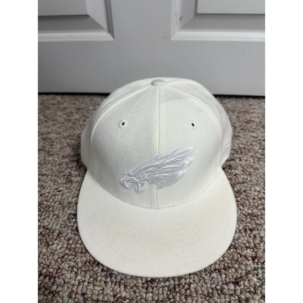 NFL-PHILADELPHIA EAGLES-NEW‎ ERA-59FIFTY-FITTED HAT-EMBROIDERED-SIZE 7 1/2 CAP